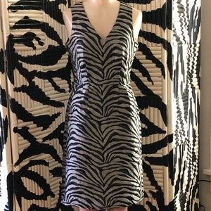 Zebra Print Black and Silver Sheath Dress 4